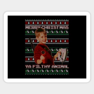 Merry Christmas Ya filthy Animal - funny ugly sweater christmas tee Sticker